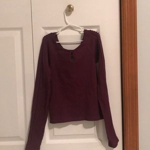 Purple Ribbed Long Sleeve